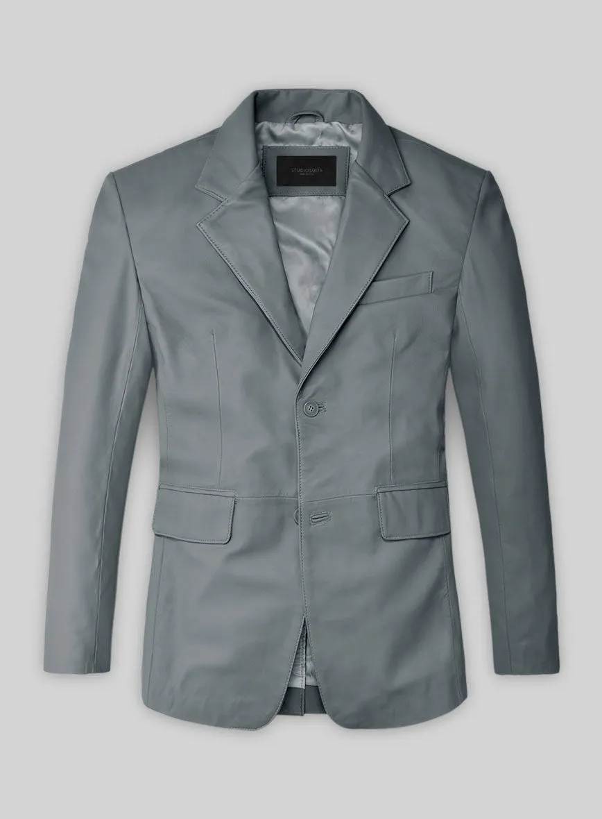 Soft Sherpa Gray Leather Blazer