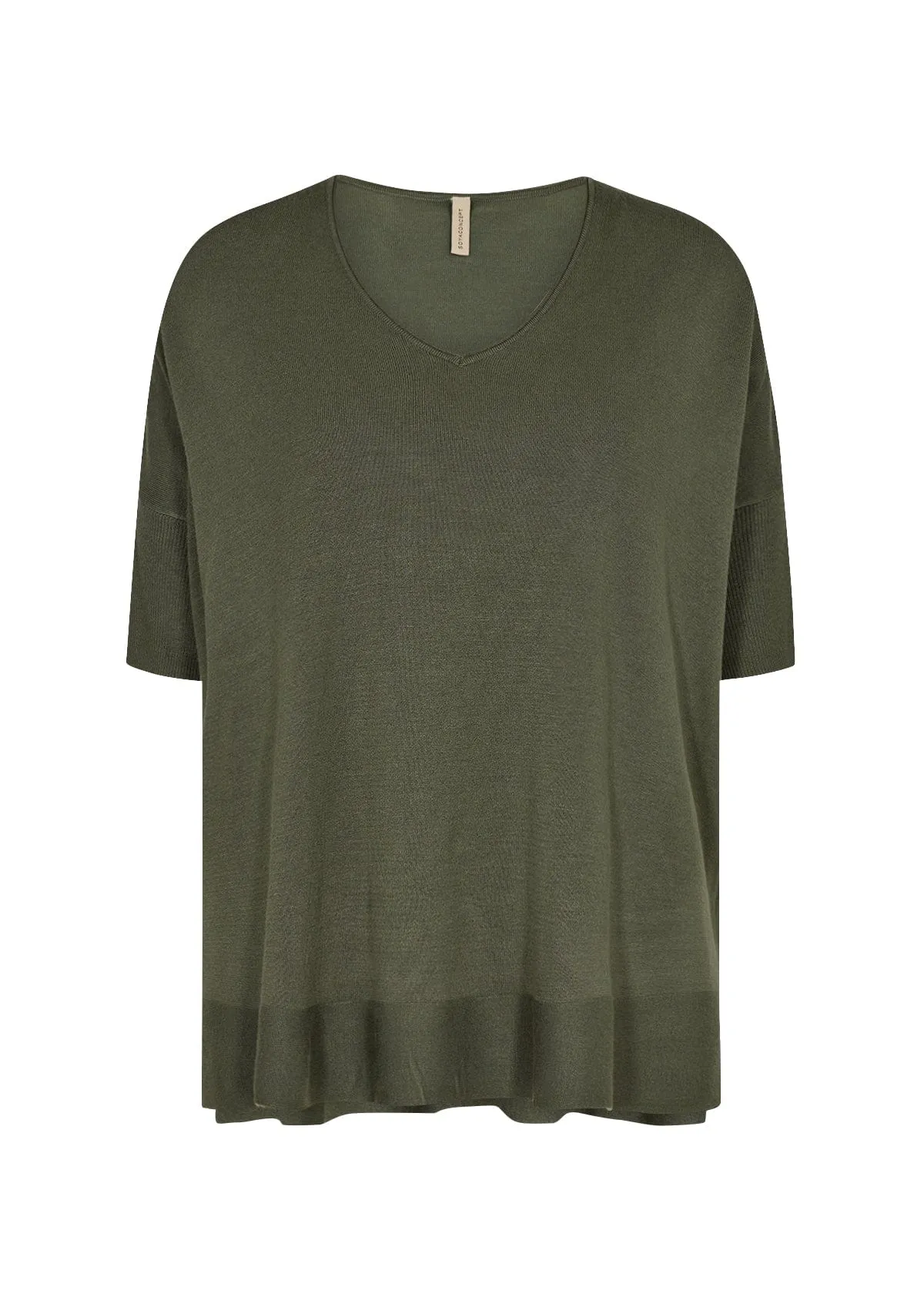 Soya Concept Fine V Neck Knit Khaki Green