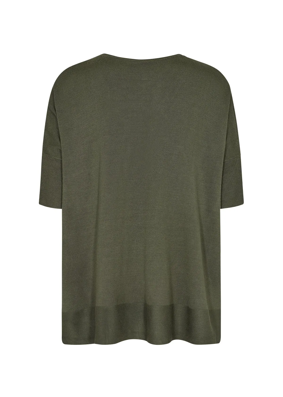 Soya Concept Fine V Neck Knit Khaki Green