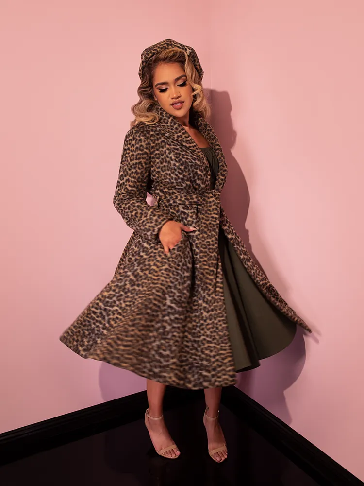 Starlet Swing Coat in Leopard Print - Vixen by Micheline Pitt