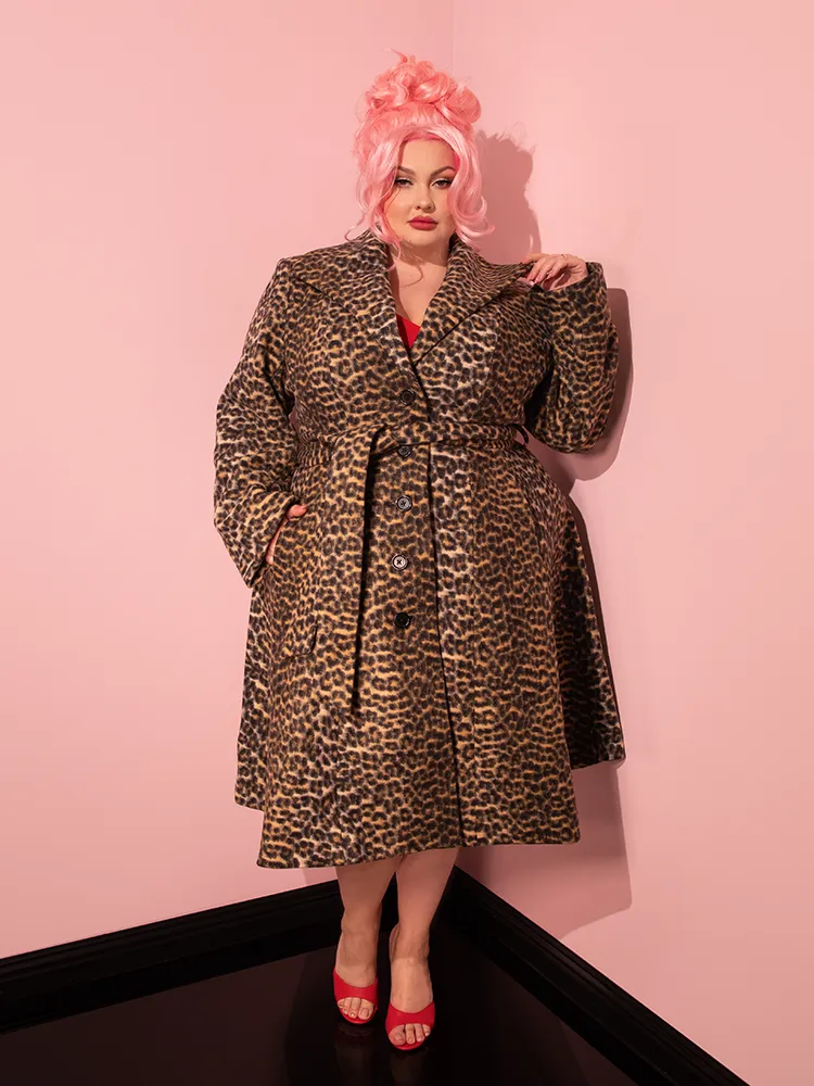 Starlet Swing Coat in Leopard Print - Vixen by Micheline Pitt