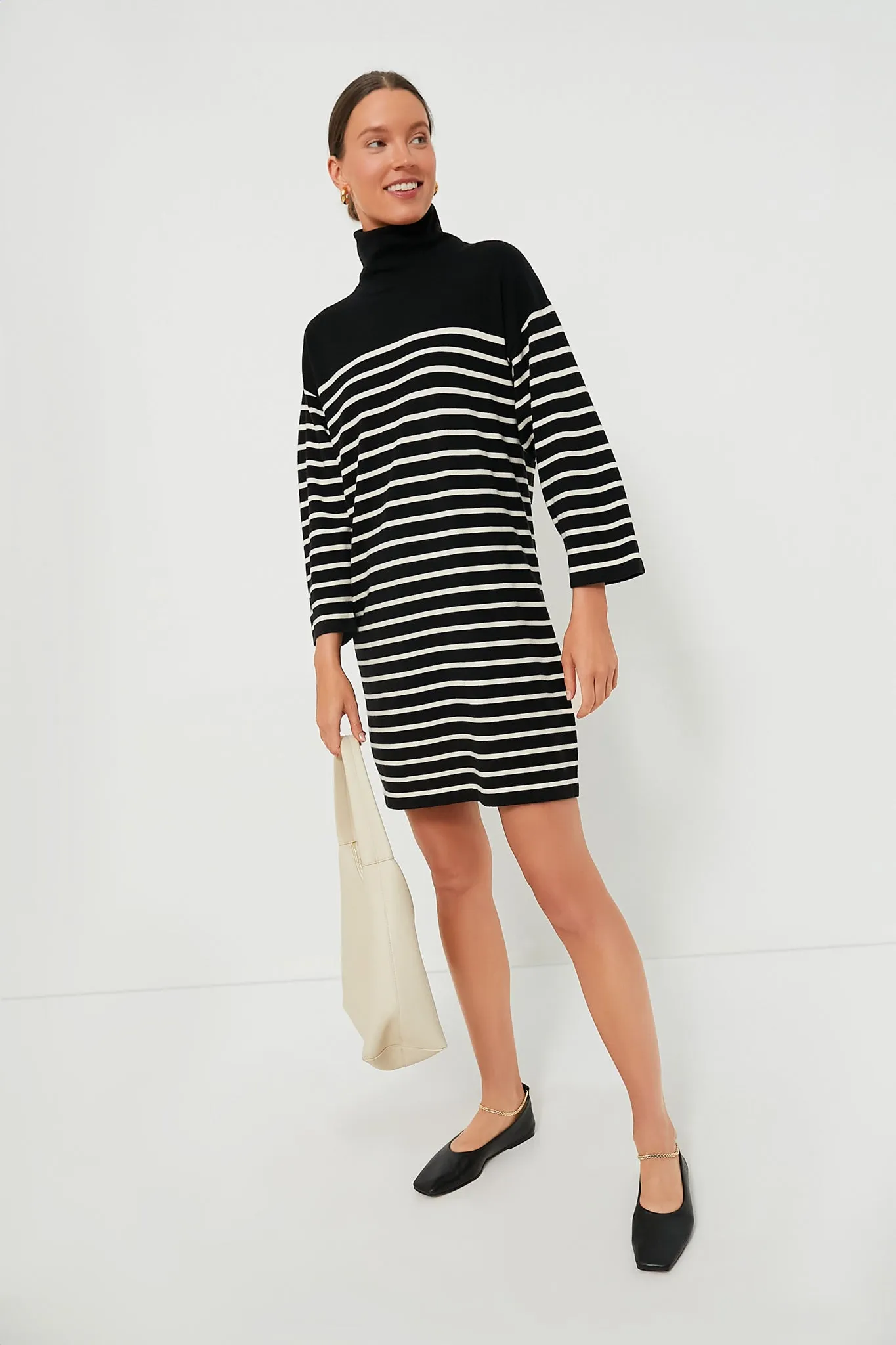 Striped Durand Turtleneck Dress