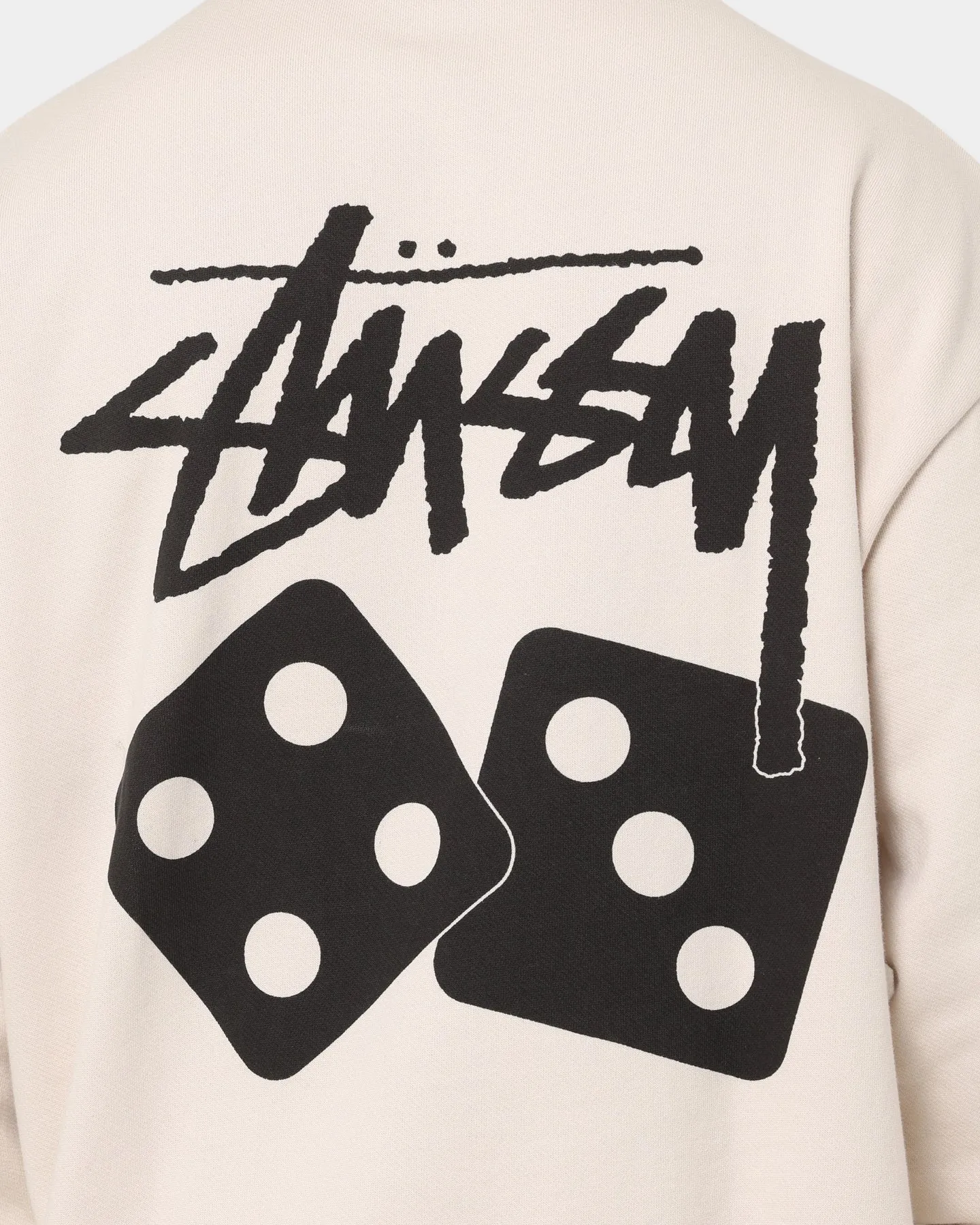 Stussy Dice Crewneck White Sand