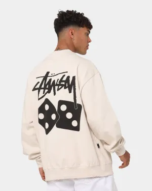 Stussy Dice Crewneck White Sand