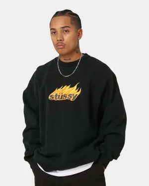 Stussy Pigment Flames 50/50 Crewneck Pigment Black