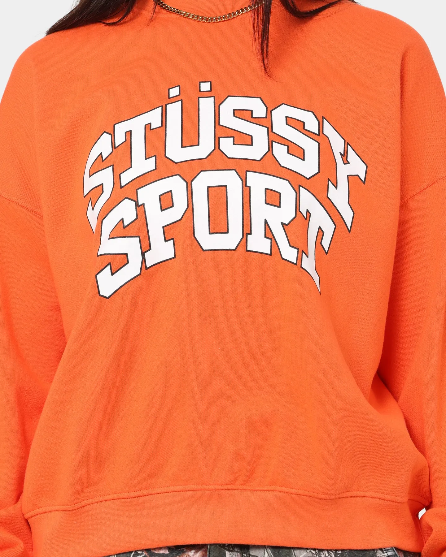 Stussy Women's Sport Oversized Crewneck Mandarin