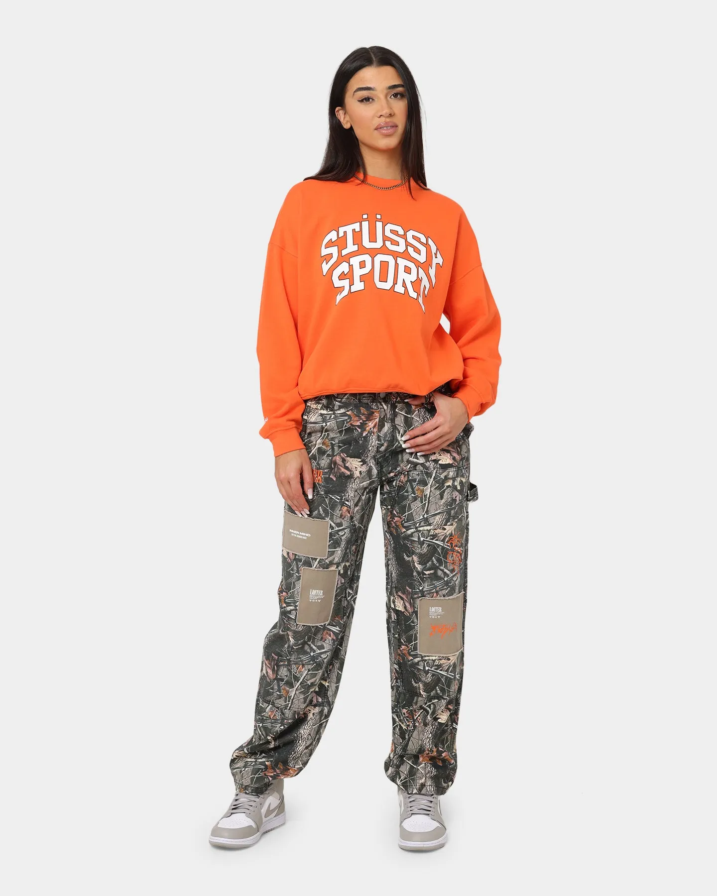 Stussy Women's Sport Oversized Crewneck Mandarin