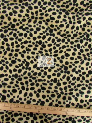 Taupe Velboa Dalmatian Dog Animal Short Pile Fabric / By The Roll - 25 Yards