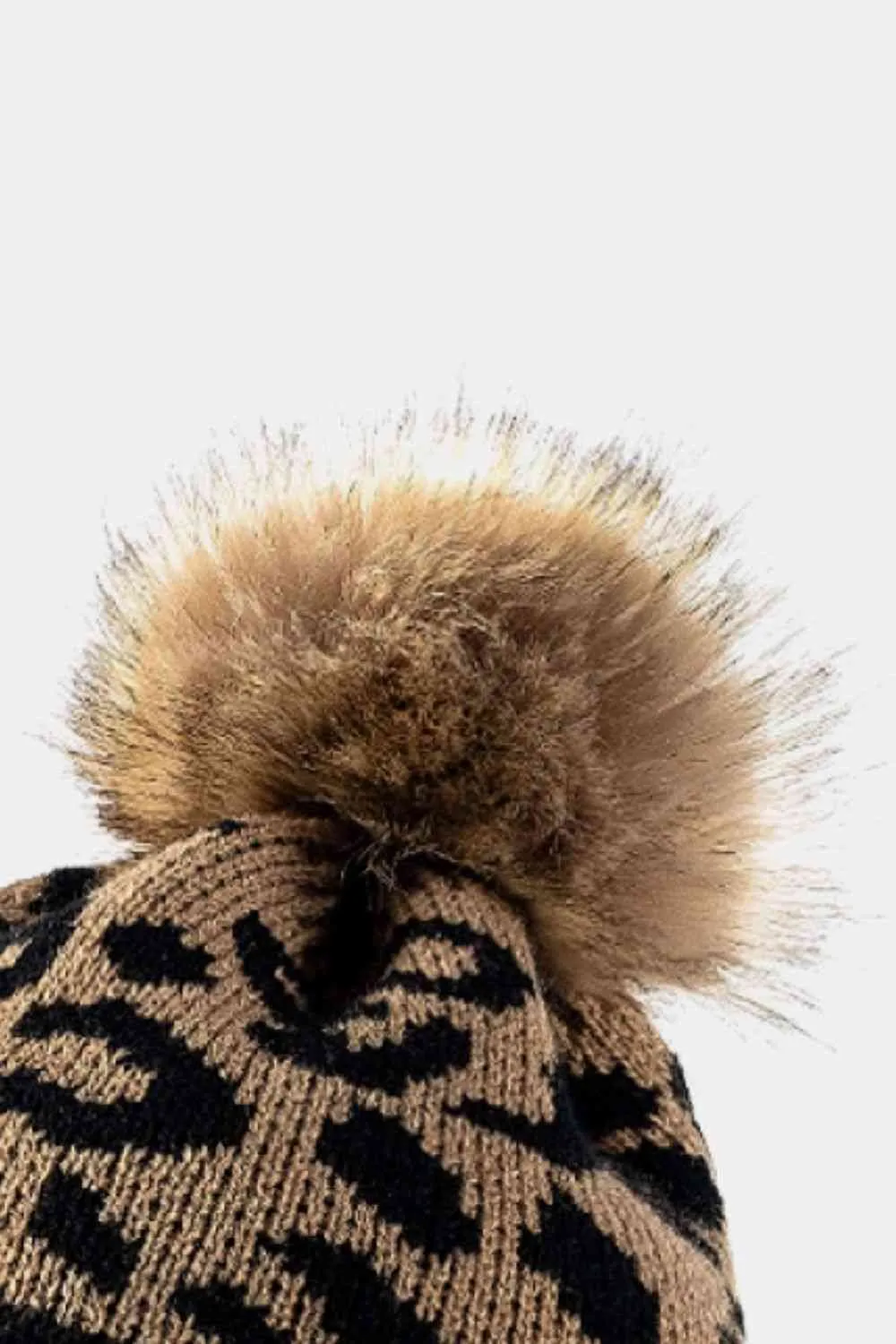 TEEK - Leopard Pom-Pom Cuffed Beanie