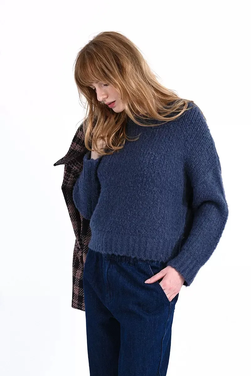 The Oversized Knitted Jumper - Blue