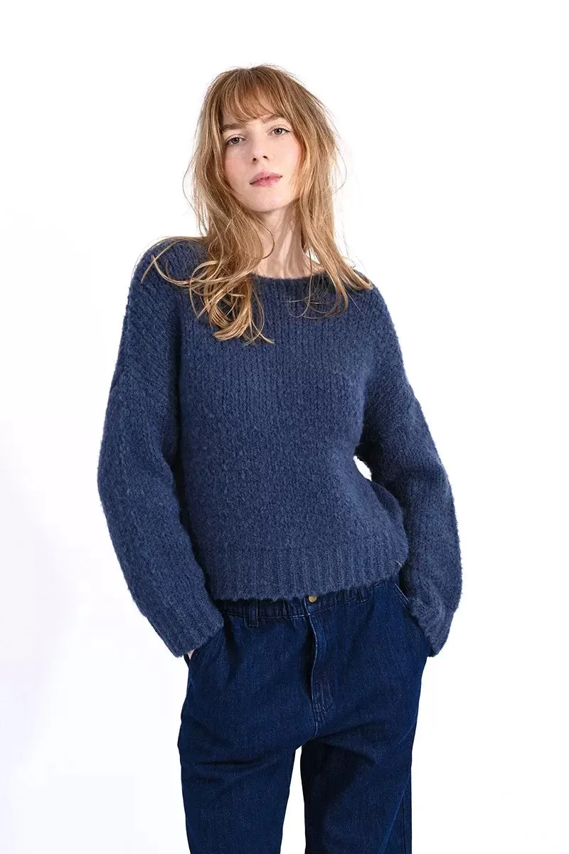 The Oversized Knitted Jumper - Blue