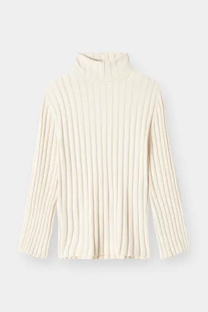 THE RIBBED TURTLENECK - IVORY