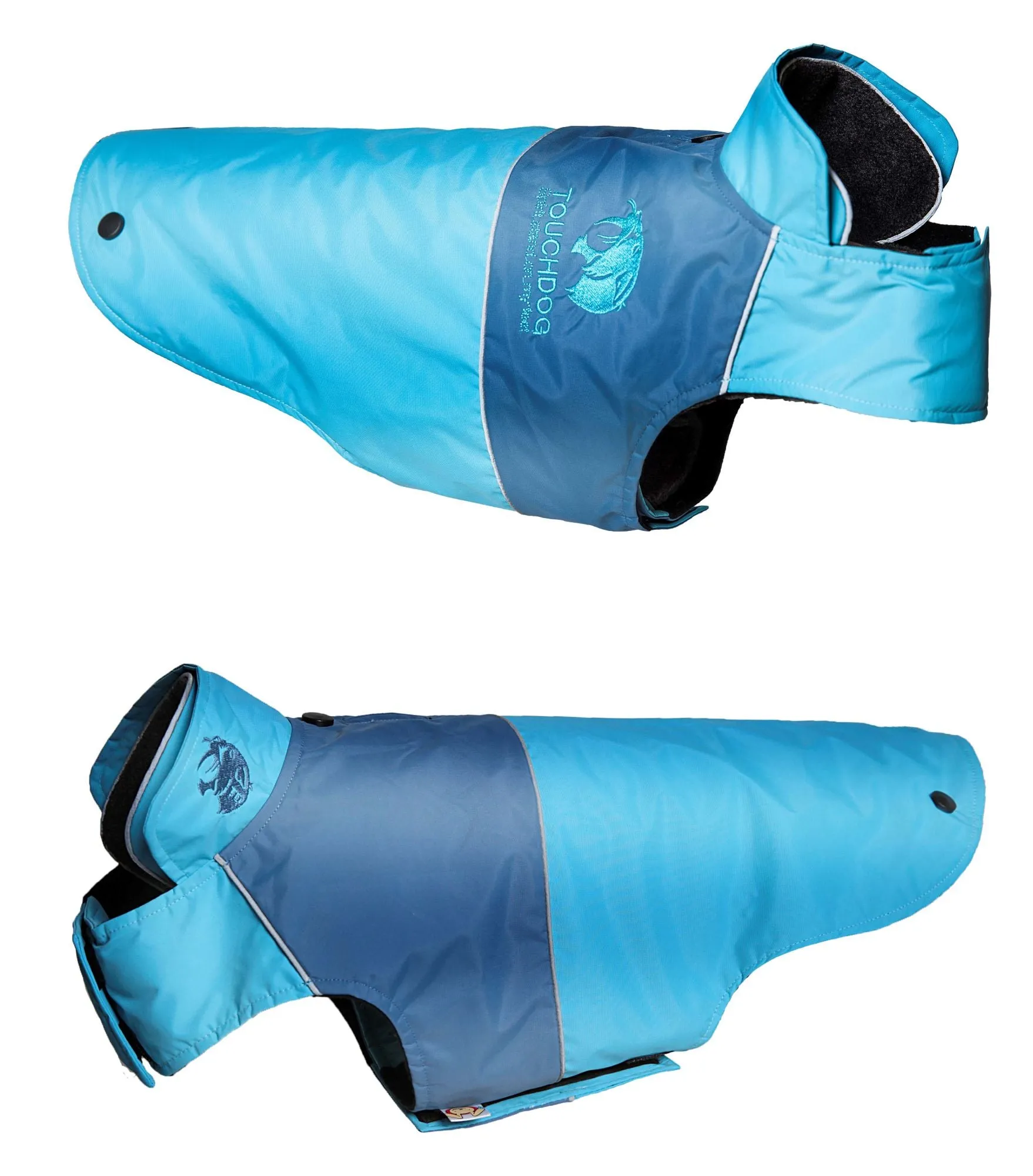 Touchdog Waterproof Convertible Dog Jacket-Blue