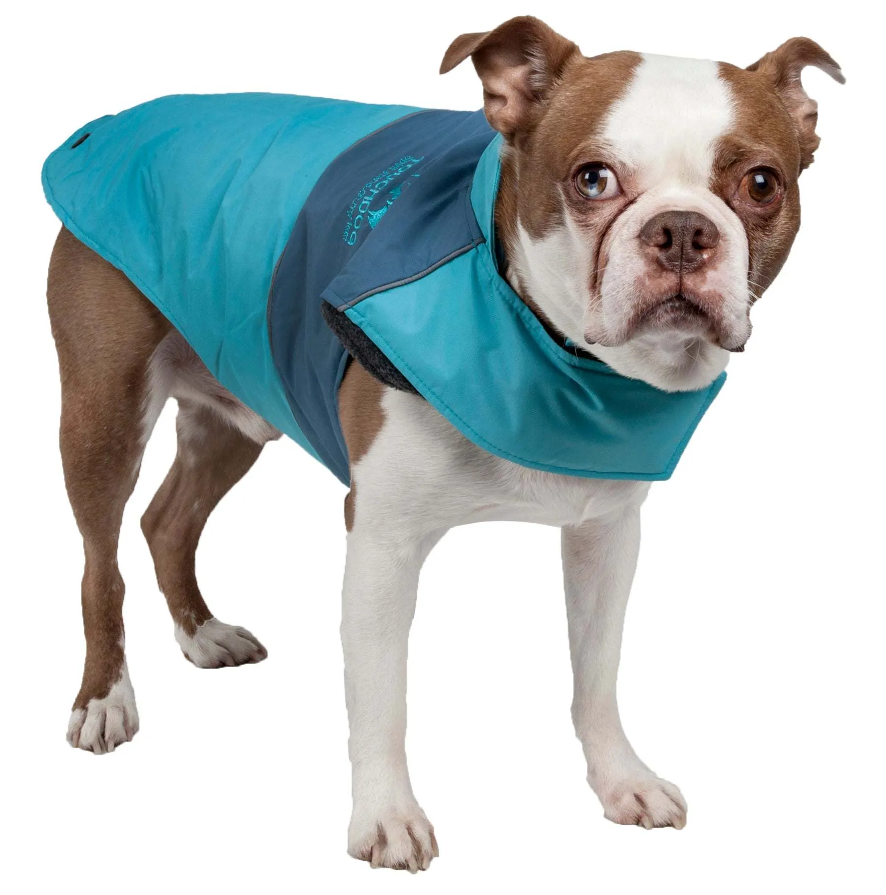 Touchdog Waterproof Convertible Dog Jacket-Blue