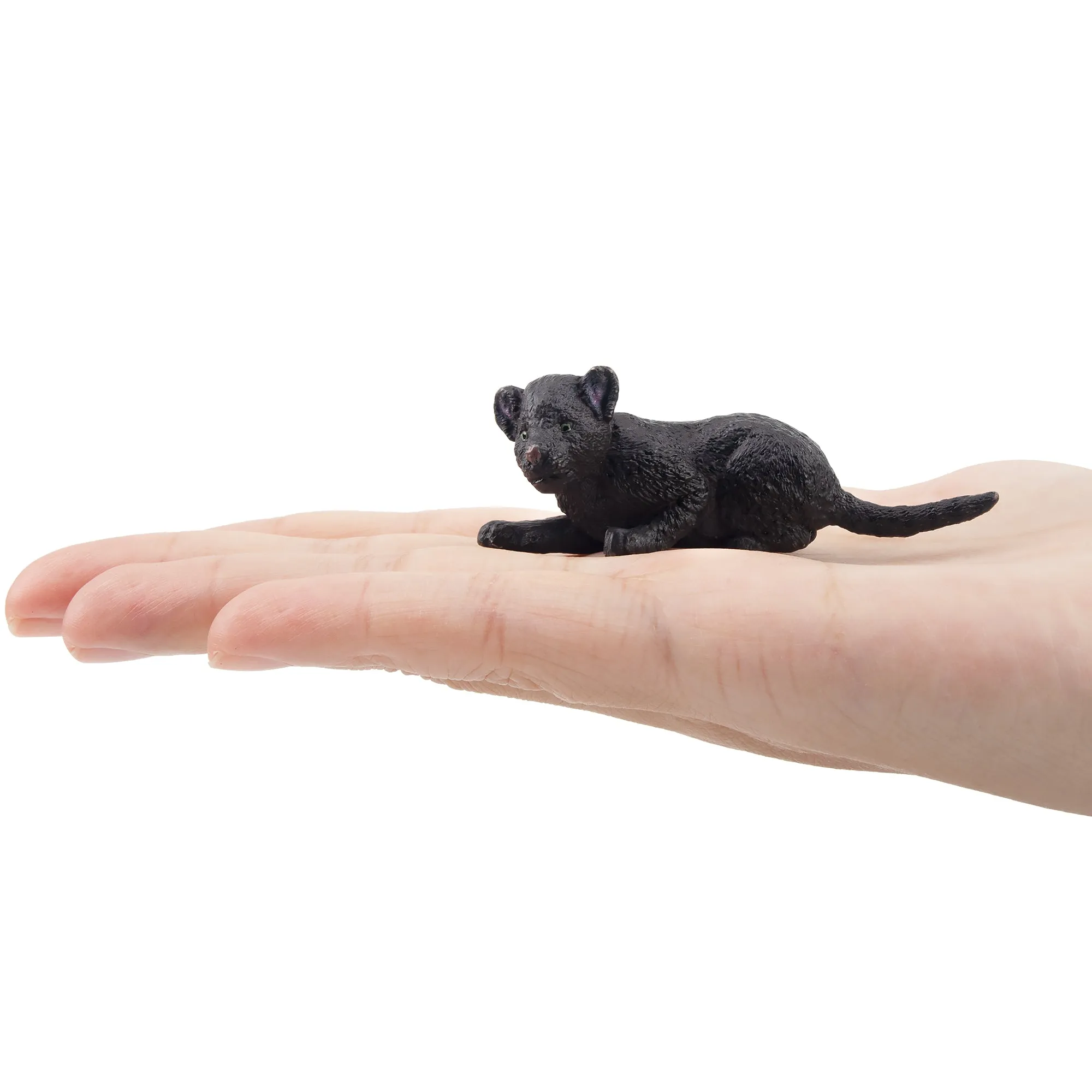 Toymany Lying Black Leopard Cub Figurine Toy