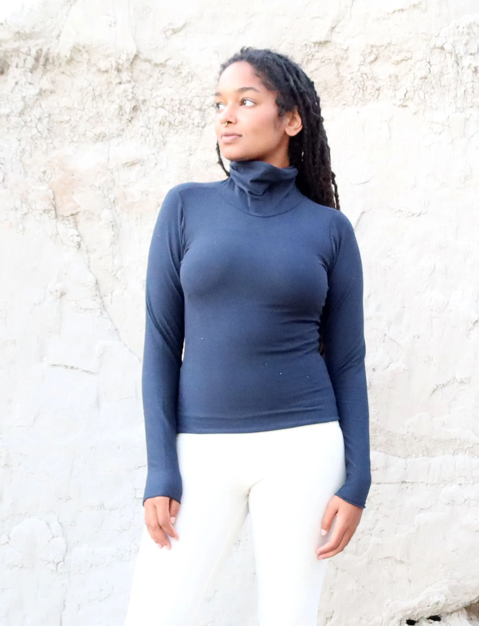 Turtleneck Simplicity Cropped Shirt