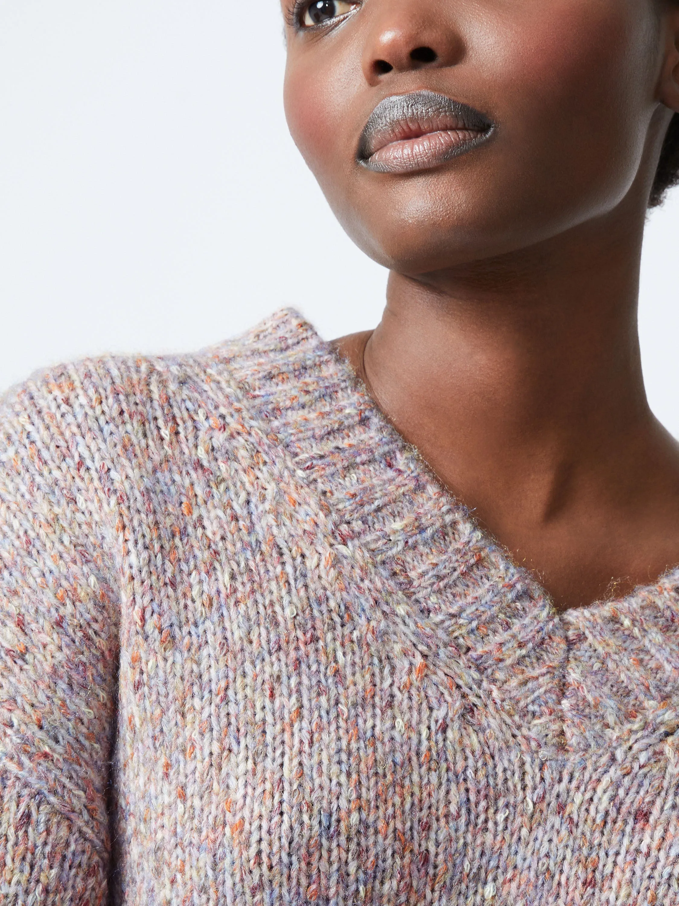 Tweed V-Neck Jumper