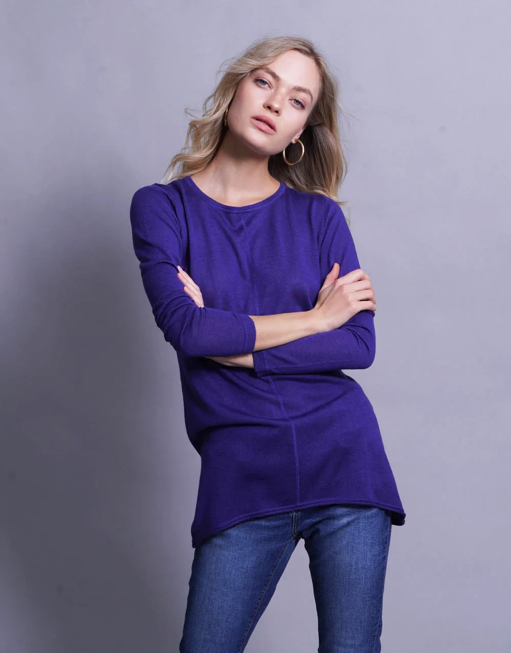 Ultrafine Long Sweater in Klein