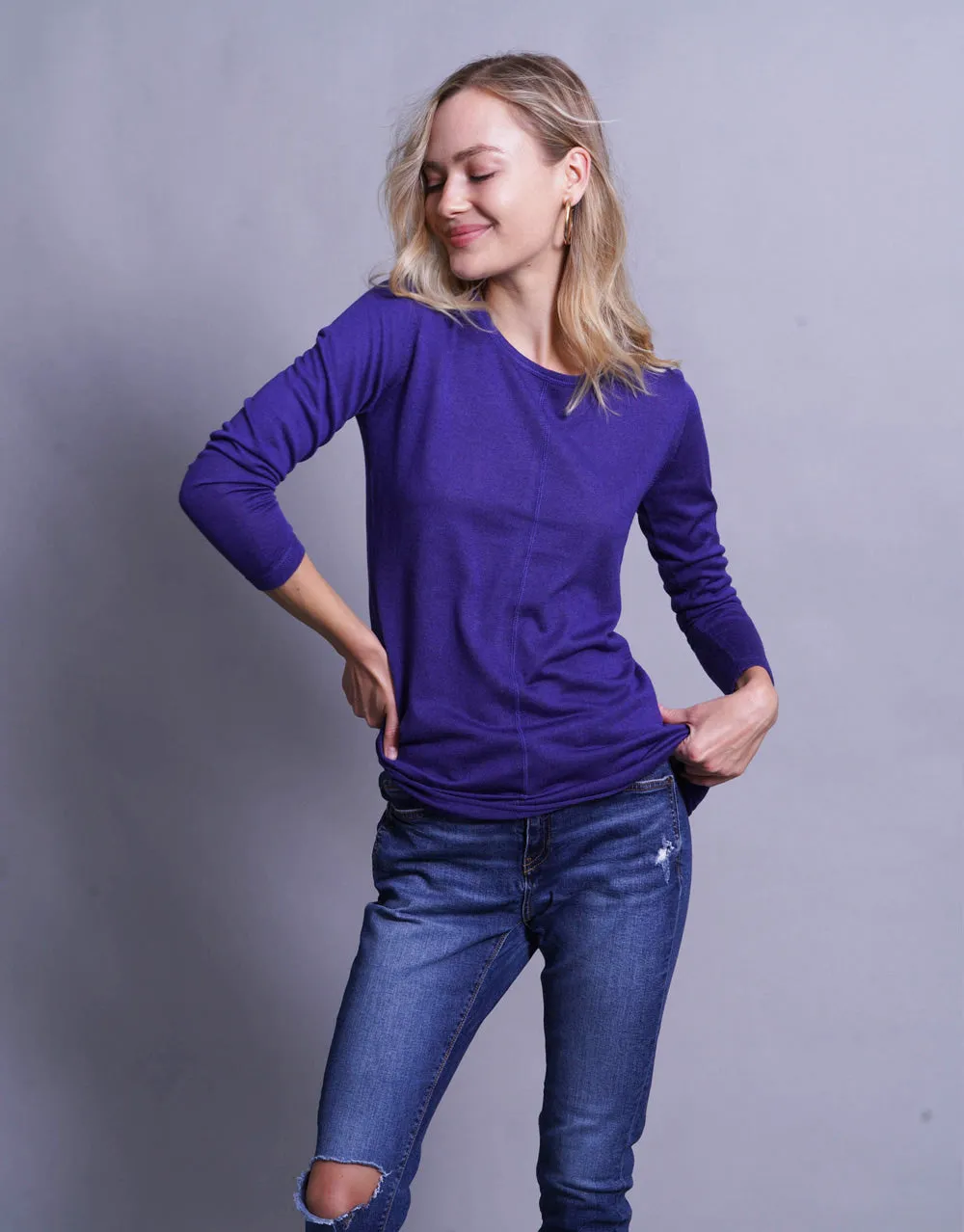 Ultrafine Long Sweater in Klein