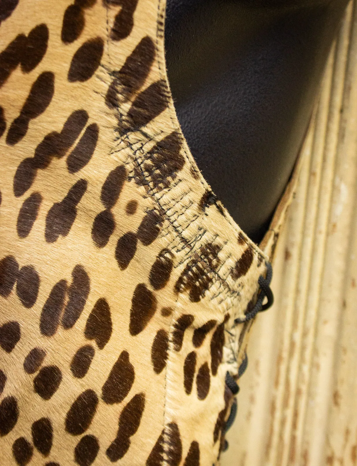 Vintage Agatha Custom Leopard Vest Medium