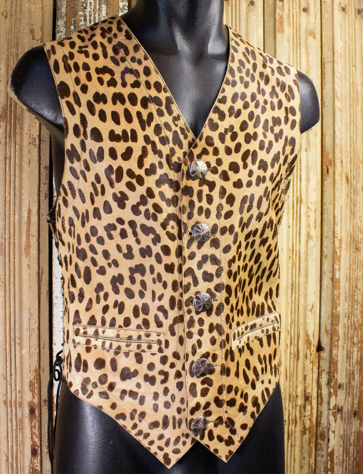 Vintage Agatha Custom Leopard Vest Medium