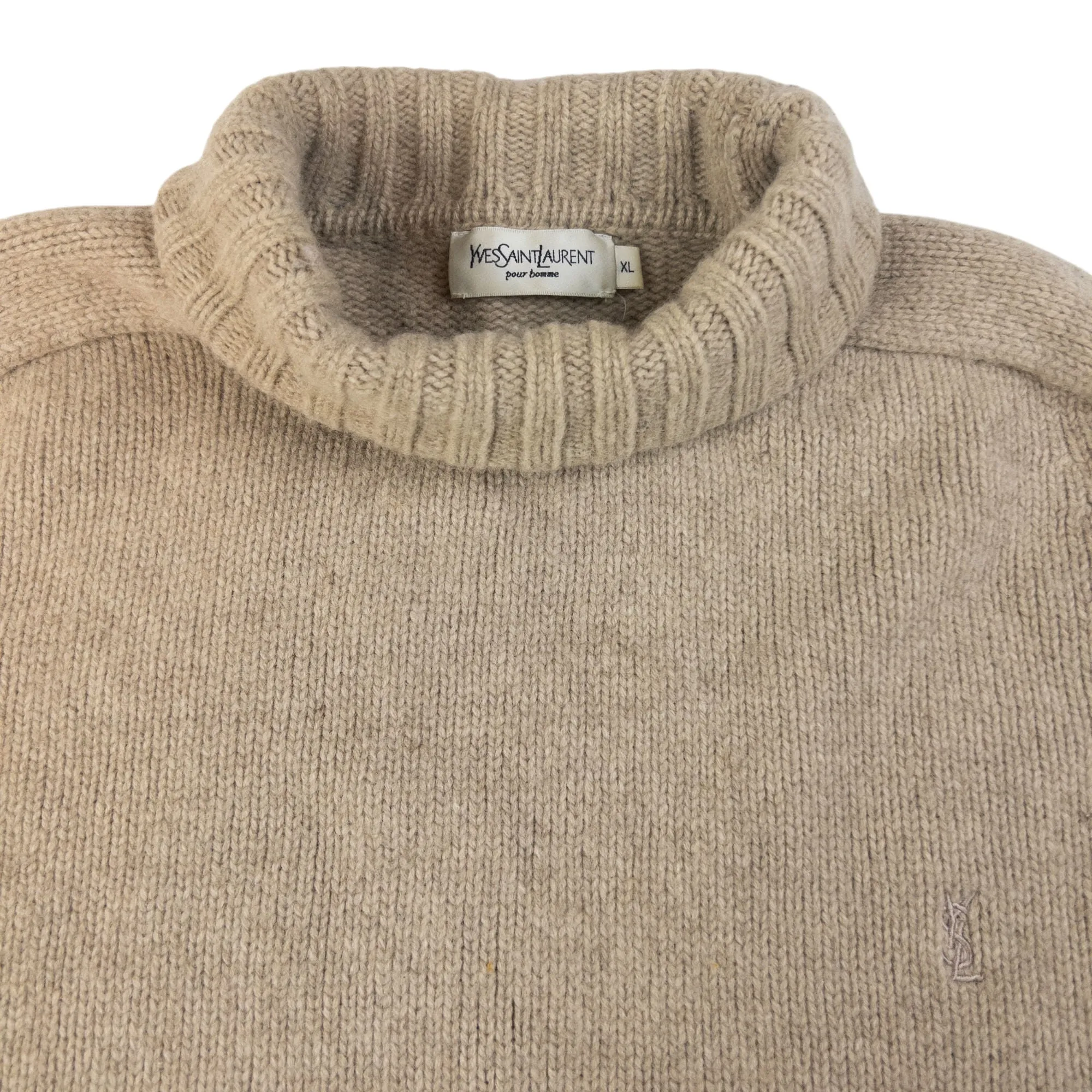 Vintage YSL Yves Saint Laurent Turtleneck Knit Jumper Size L