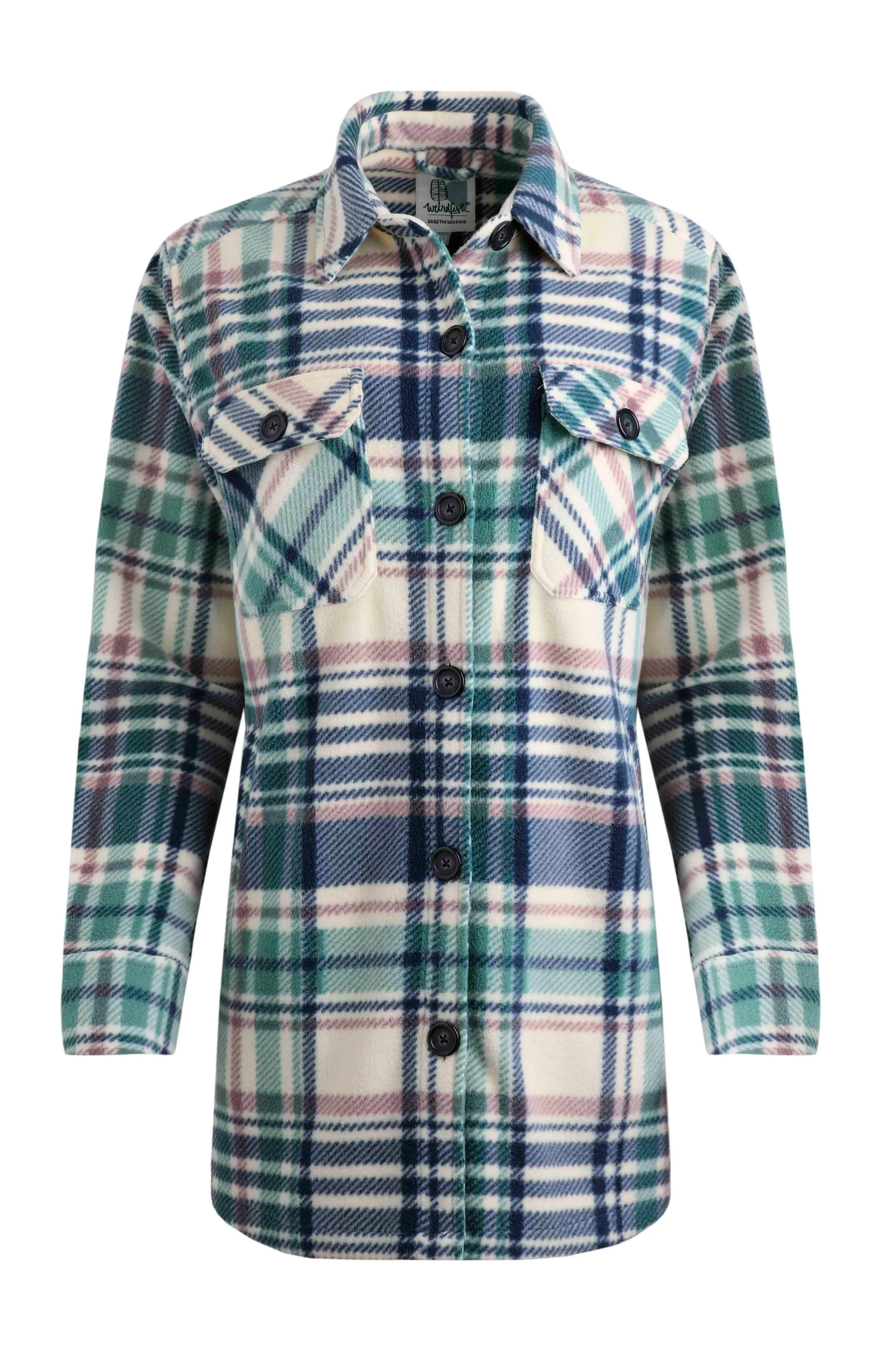 Weird Fish 12 Jade Oversized Checked Fleece Shacket