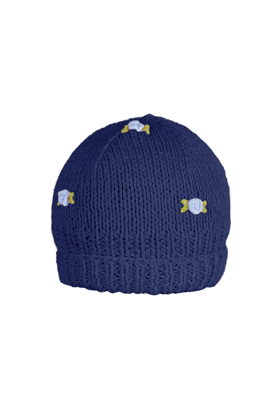 WINTER BLOOM BLUE ROSE Cotton Beanie Hat