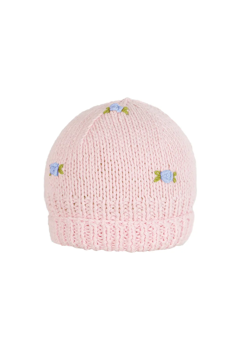 WINTER BLOOM BLUE ROSE Cotton Beanie Hat