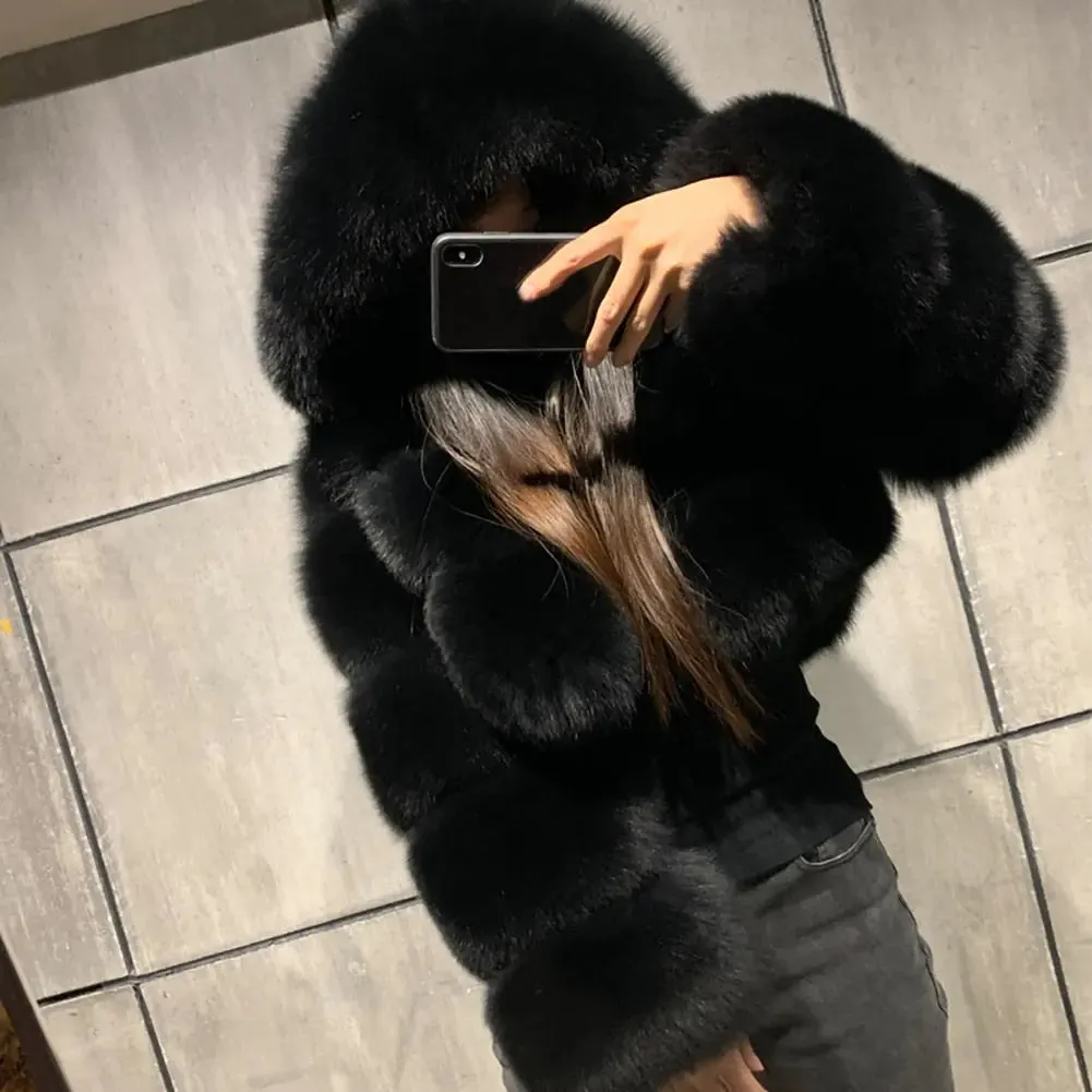 Winter Faux Fur Cropped Coat