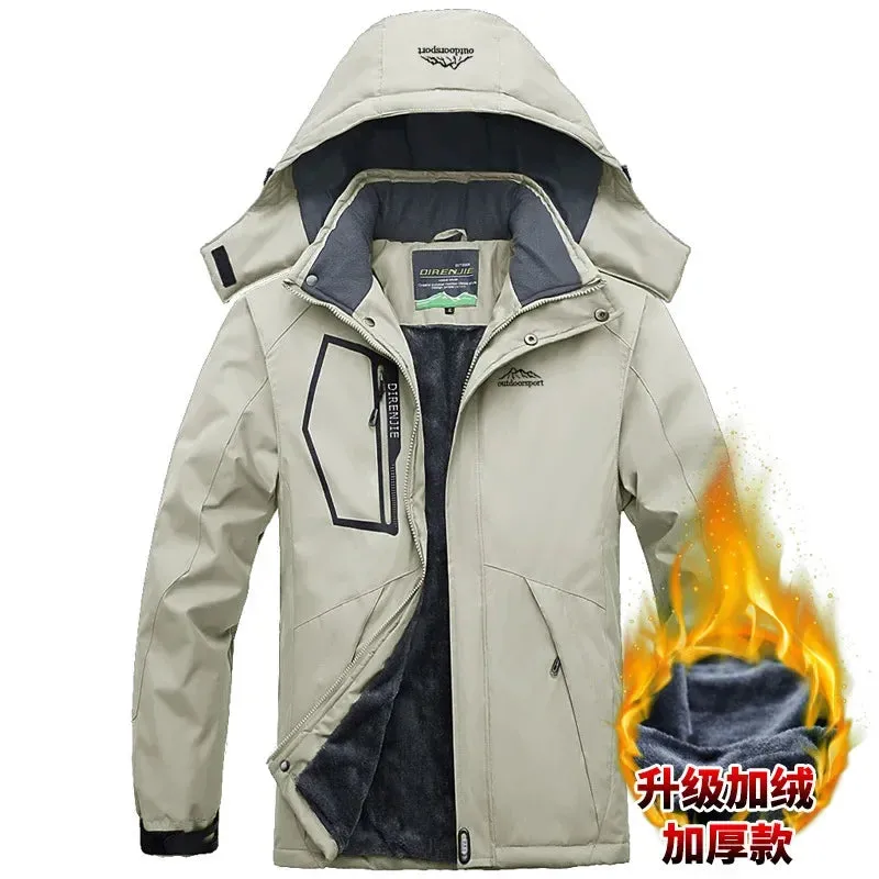 Winter  Windproof Jacket Warm Thicken Outdoor Coats Casual Velvet Jackets cho