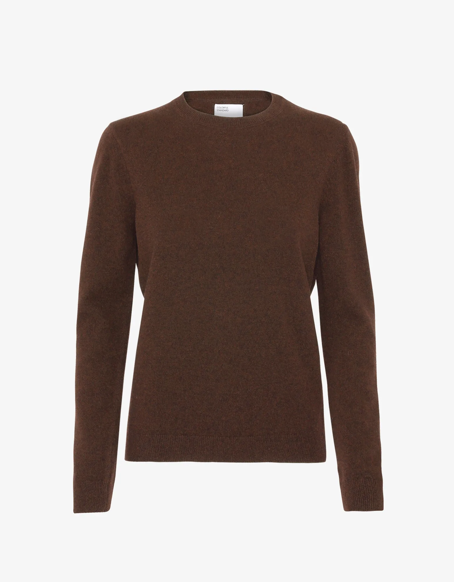 Women Light Merino Wool Crew - Coffee Brown