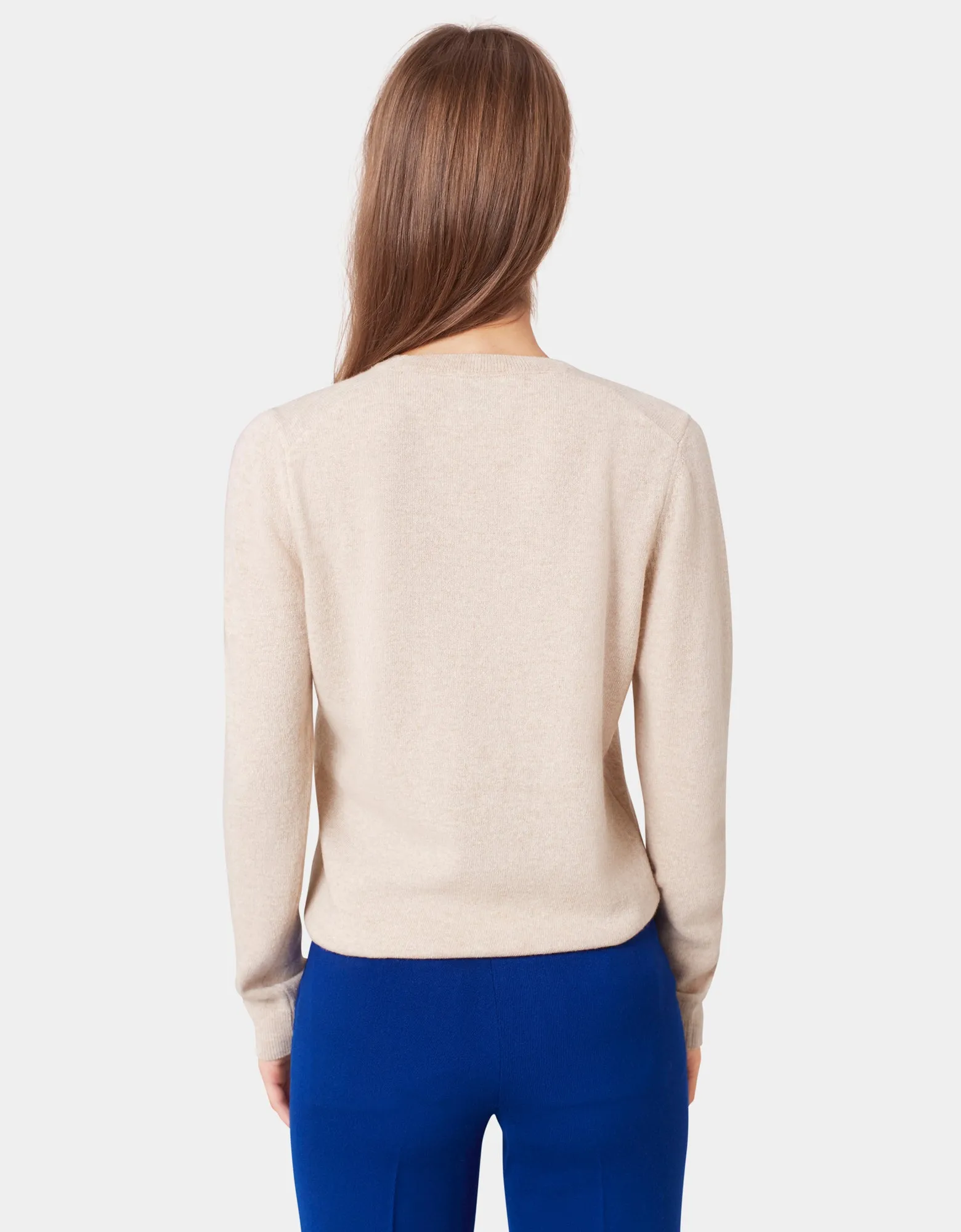 Women Light Merino Wool Crew - Ivory White