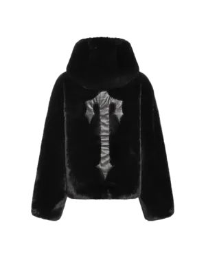 Women’s Irongate T Oversized Fur Coat- Black