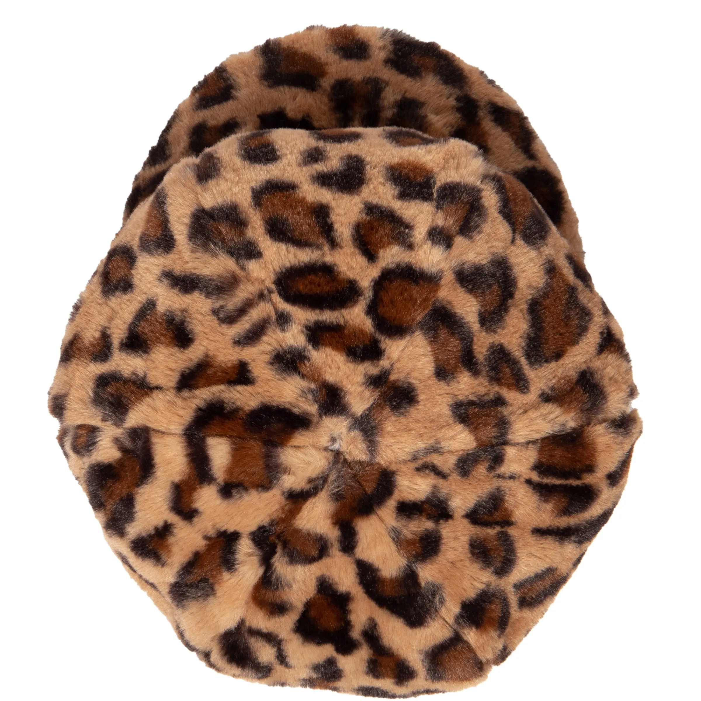 Women's leopard faux fur baker boy