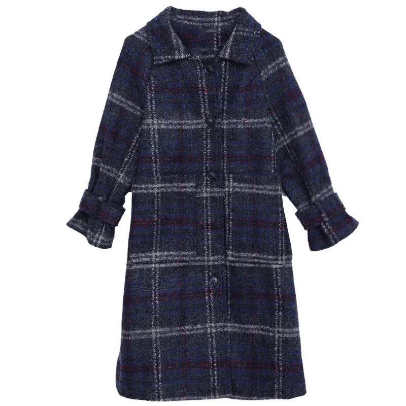 Women's New Plus Size Plus Cotton Padded Woolen Coat