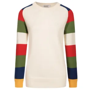 Women's rainbow knitted long-sleeved T-shirt