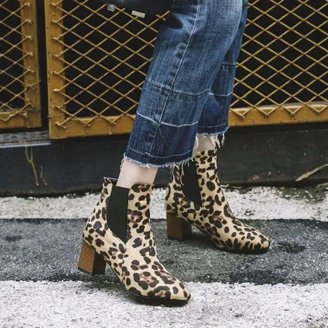 Women's Snow Boots Leopard-Printed