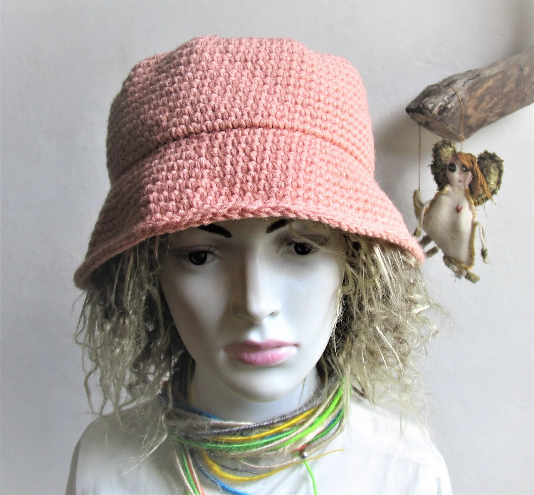 XXL Handmade Crochet Dreads Hat Rustic Hat Bohemian Western Hat Boho Hippie Hipster Festival Hat Girl's Crochet Hat bucket hats Toddler Baby hat Ladies hat