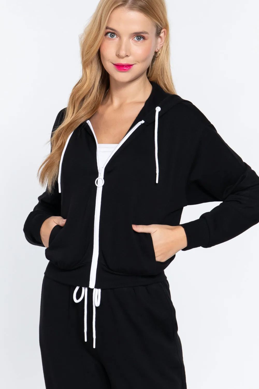 Zip-Up Long Sleeve Hoodie