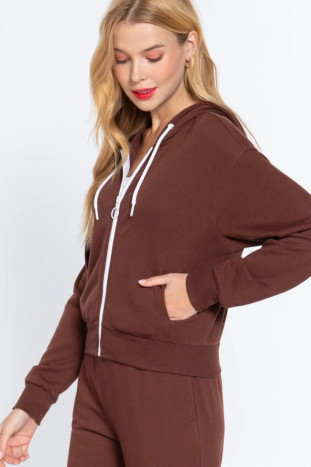 Zip-Up Long Sleeve Hoodie