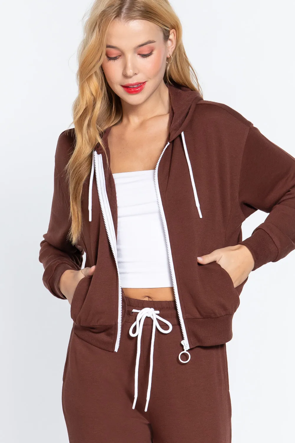 Zip-Up Long Sleeve Hoodie