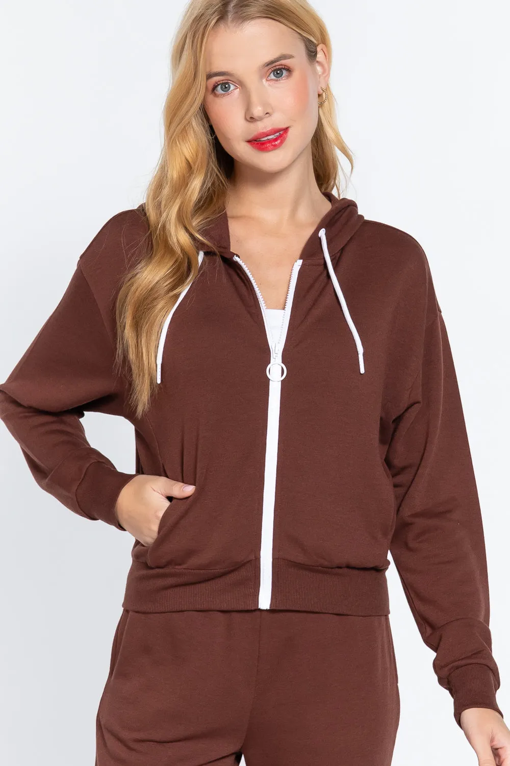 Zip-Up Long Sleeve Hoodie