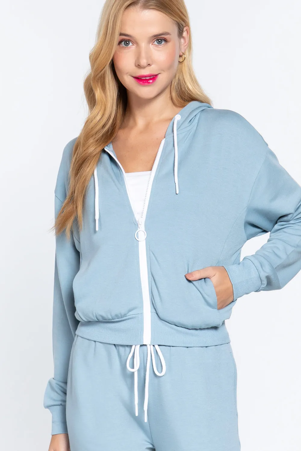 Zip-Up Long Sleeve Hoodie