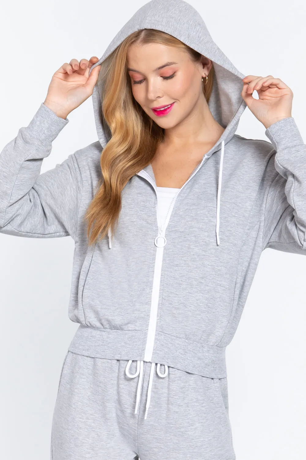 Zip-Up Long Sleeve Hoodie